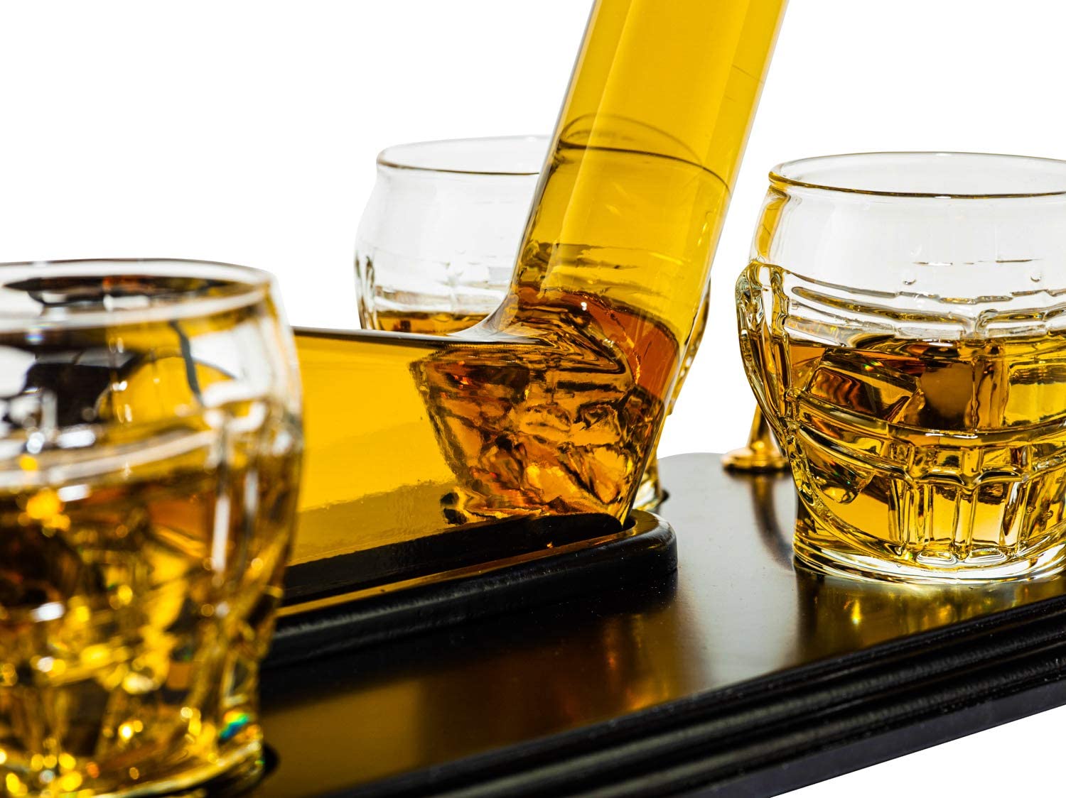 Ice Hockey Whiskey Decanter Set With 4 Helmet Whiskey Glasses-2