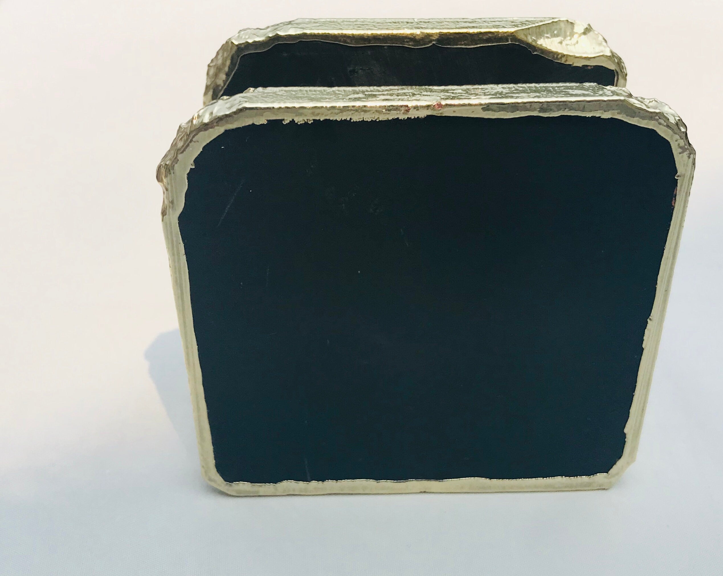 Black Agate Napkin Holder/Natural Stone Napkin Holder/Paper Napkin Holder/Desk Napkin Holder/Picnic Holder-1