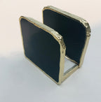 Black Agate Napkin Holder/Natural Stone Napkin Holder/Paper Napkin Holder/Desk Napkin Holder/Picnic Holder-0