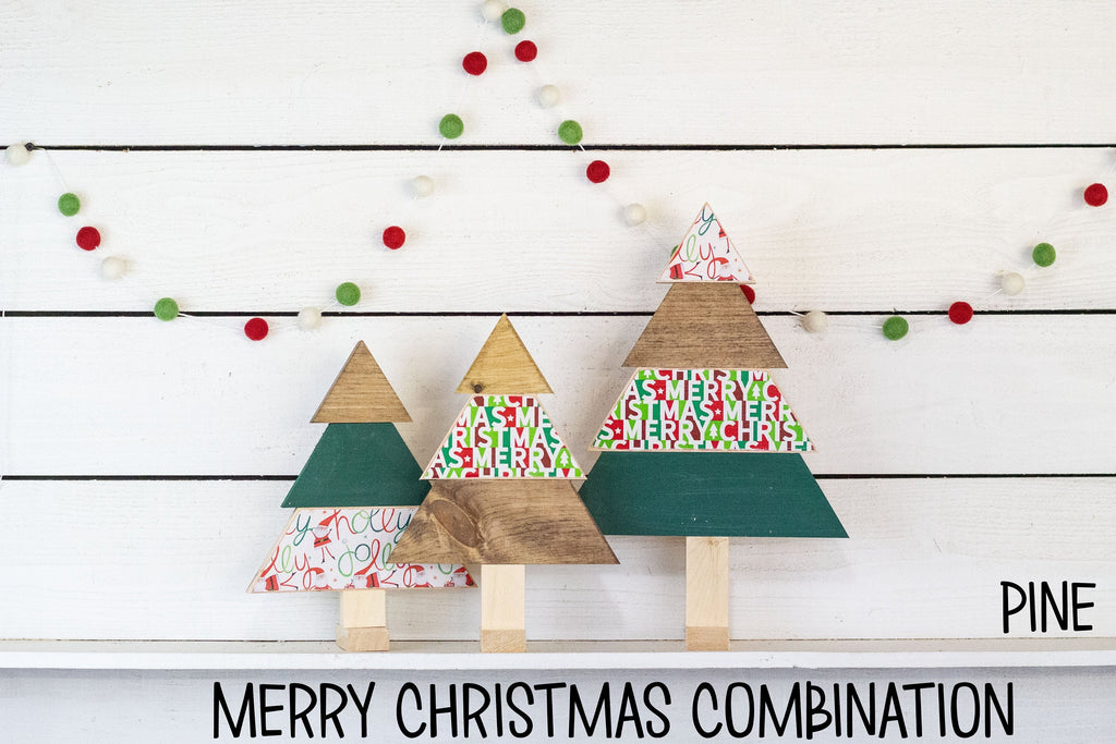 Set of 3 Rustic Christmas Trees-2
