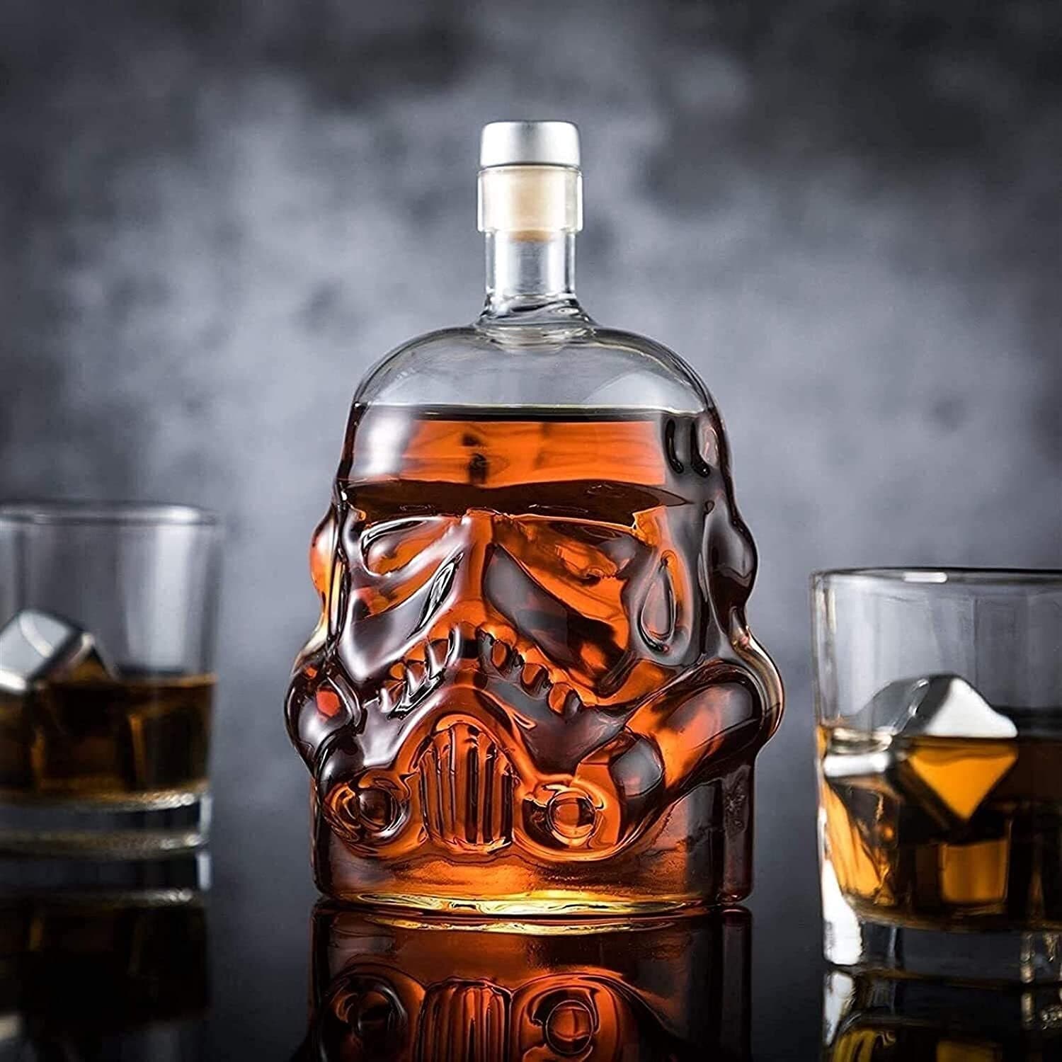 Transparent Creative Whiskey Decanter Set Bottle with 2 Wine Glasses 150ml