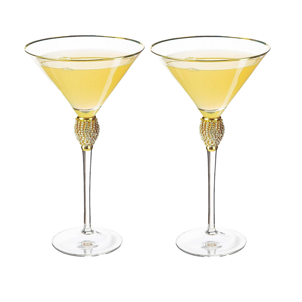 Diamond Collection 2 Piece Stemmed Martini Set-0