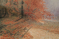 Autumn Authentic Tapestry Throw Blanket - Decorative Orange Fall Leaves Forest Woven Stitched Design - 50" x 60"-2