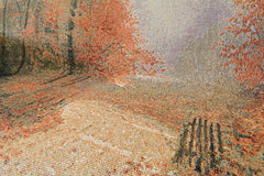Autumn Authentic Tapestry Throw Blanket - Decorative Orange Fall Leaves Forest Woven Stitched Design - 50" x 60"-3