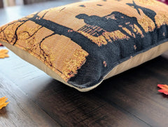 Handmade Tapestry Lumbar Pillow – Rustic Autumn Silhouette, 12x19-3