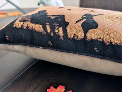 Handmade Tapestry Lumbar Pillow – Rustic Autumn Silhouette, 12x19-2