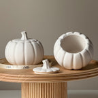 Handmade Jesmonite Pumpkin Jar: Autumn Fall Home Decor-3