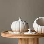 Handmade Jesmonite Pumpkin Jar: Autumn Fall Home Decor-1