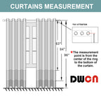 DWCN Faux Linen Ombre Sheer Curtains, Set of 2 Panels-1