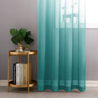 DWCN Faux Linen Ombre Sheer Curtains, Set of 2 Panels-3