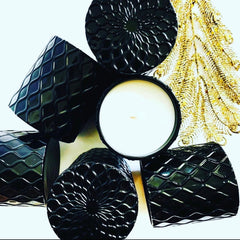 Forbidden Masculine Scent — Matte Black Textured Ceramic Candle w/ Lid-0