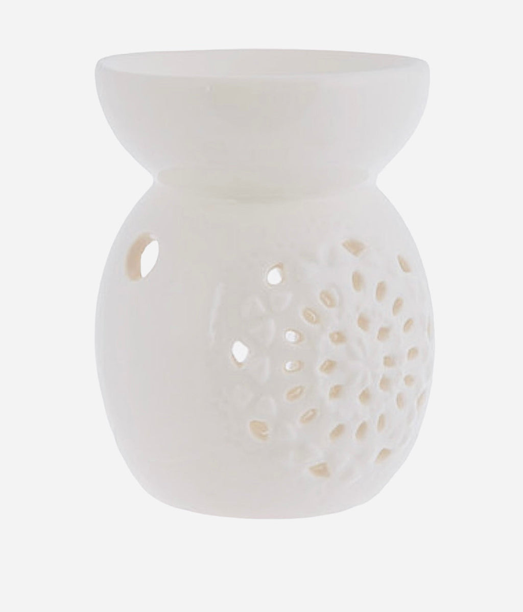 White Medallion Wax Melt Essential Oil Warmer