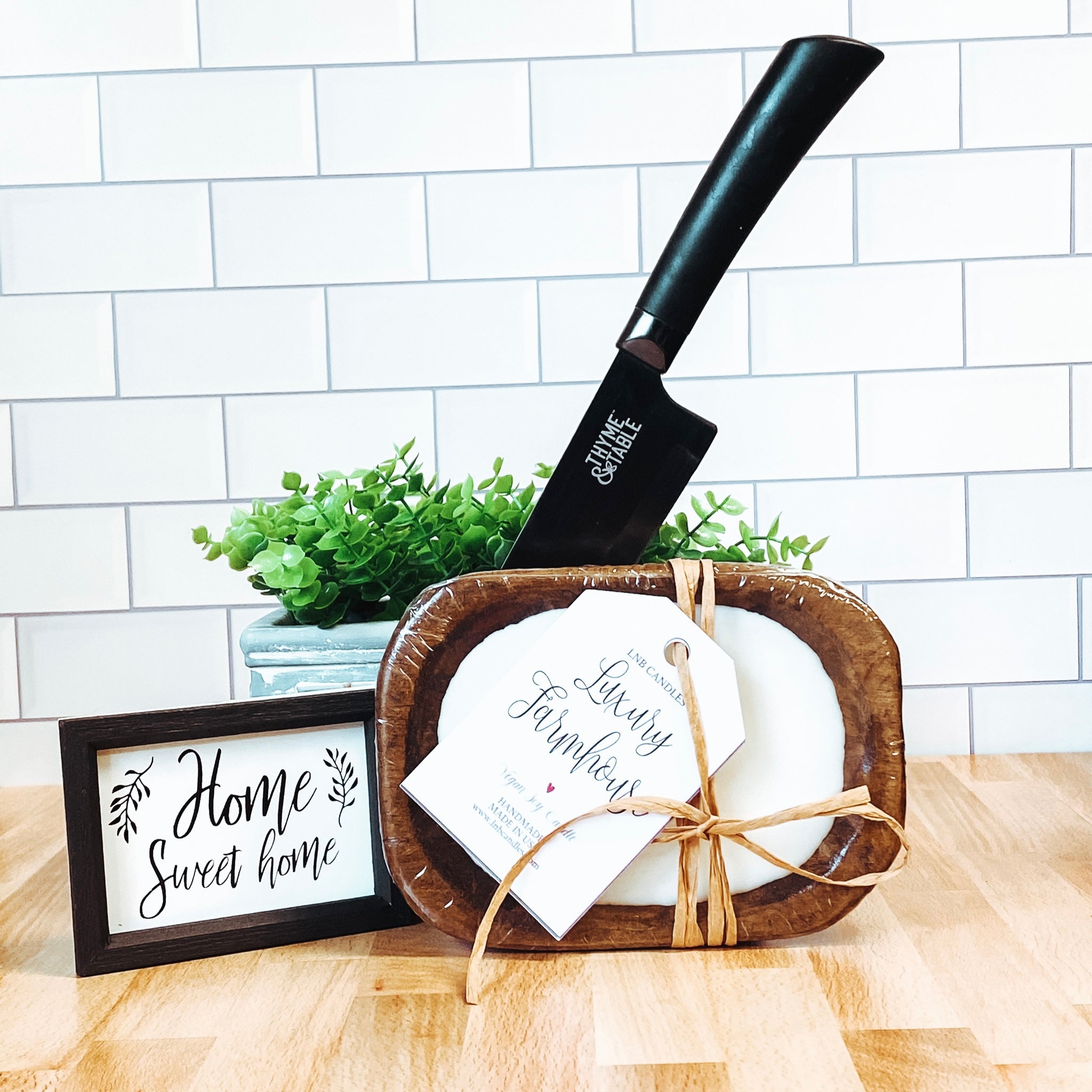 Herb Garden Dough Bowl Candle Mini