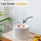 11.4"H  Round Portable Tabletop Fireplace(white)-3