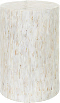 Katico Ivory Mosaic Cylinder End Table