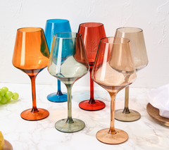 European Style Crystal, Stemmed Wine Glasses | Set of 6 | 15oz-3