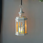 10 inch High Vintage Style Hanging Lantern Metal Candleholder-1