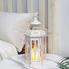 10 inch High Vintage Style Hanging Lantern Metal Candleholder-4
