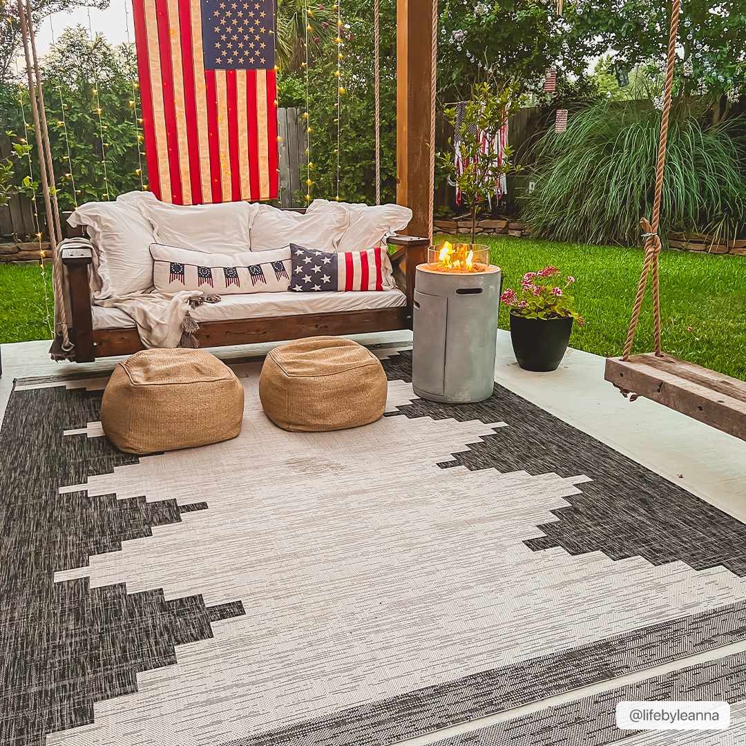 Flatweave Toena Geometric Performance Outdoor Rug