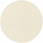 Beige circular rug pad with a textured pattern on a white background