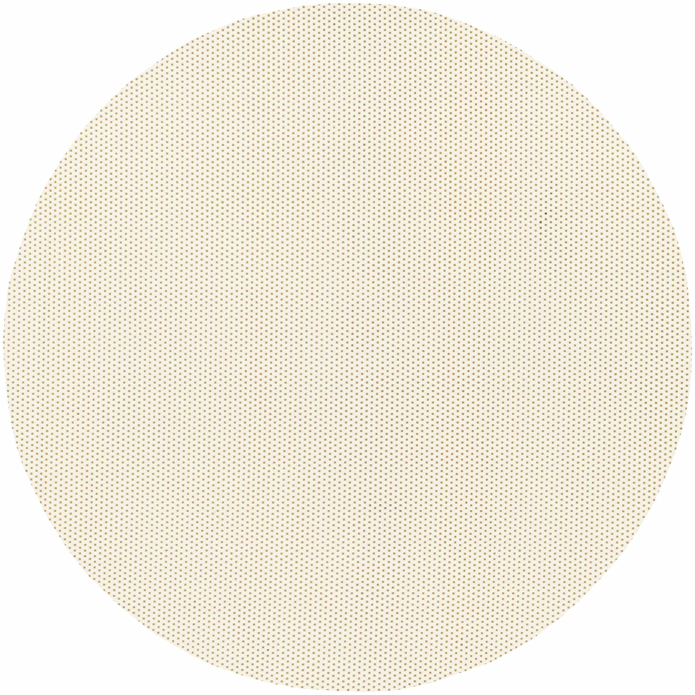 Beige circular rug pad with a textured pattern on a white background