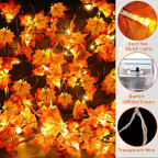 Simulation Maple Leaf Light String Thanksgiving Halloween Room Decoration-2