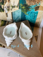 Ocean's Whisper Sea Shell Candle — Jesmonite Vessel, Coastal Soy Wax-2