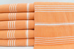 Orange Monaco Turkish Towel – Lightweight Quick Dry Beach & Bath Towel, Luxury Turkish Cotton Spa Towel, Travel & Pool Towel-0