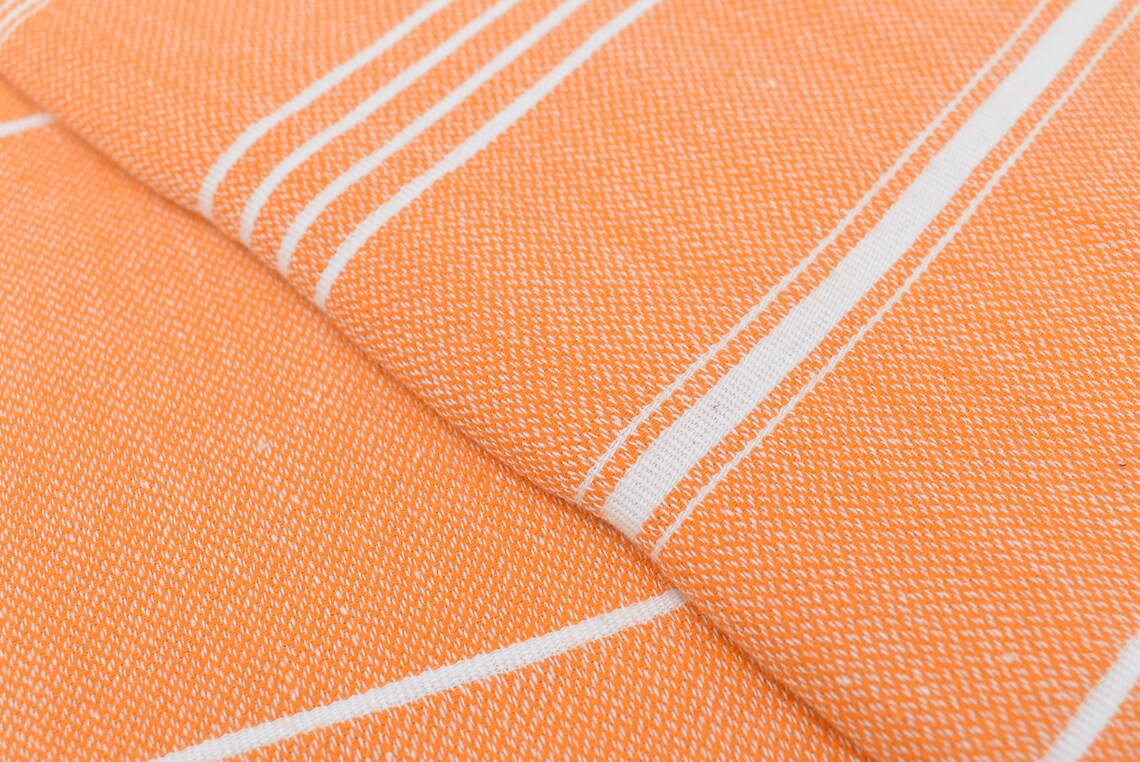 Orange Monaco Turkish Towel – Lightweight Quick Dry Beach & Bath Towel, Luxury Turkish Cotton Spa Towel, Travel & Pool Towel-1