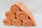 Orange Monaco Turkish Towel – Lightweight Quick Dry Beach & Bath Towel, Luxury Turkish Cotton Spa Towel, Travel & Pool Towel-2