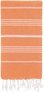 Orange Monaco Turkish Towel – Lightweight Quick Dry Beach & Bath Towel, Luxury Turkish Cotton Spa Towel, Travel & Pool Towel-3