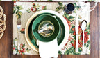 Tache Sweet Roses Vintage Ivory Woven Tapestry Placemat Set (17593PM)-4