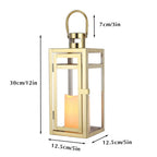 12'' High Metal Decorative Candle Lantern (Gold)