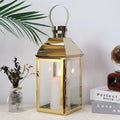 12.5" H Stainless Steel Decorative Candle Lantern(Gold)-0
