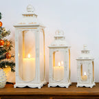 Set of 3  10/14/19.5''H Candle Lanterns (Cream White)-3