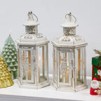 10 inch High Vintage Style Hanging Lantern（Set of 2 ）