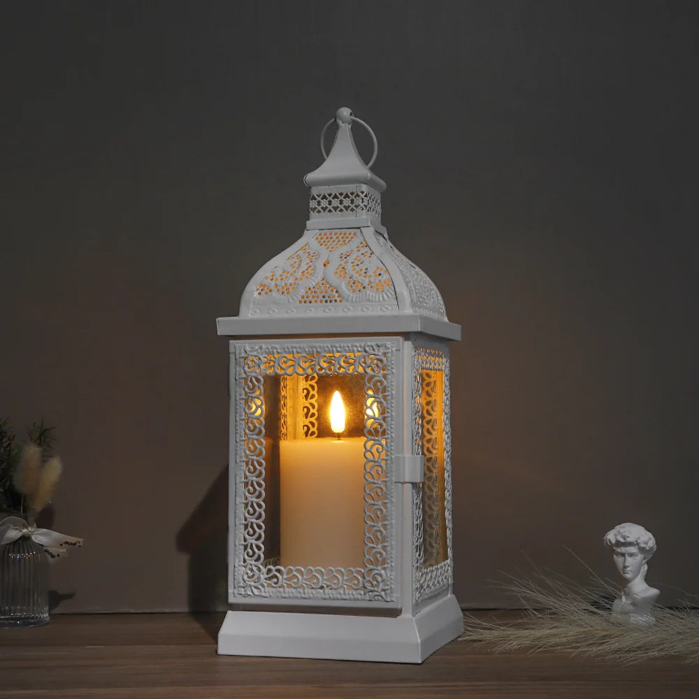 19'' High Decorative Hanging Lantern (Cream)-2