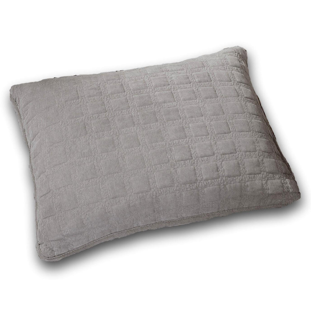 DaDa Bedding Corduroy Sherpa Backside Soft Grey Quilted Pillow Sham - 1-Piece (JHW858)-0