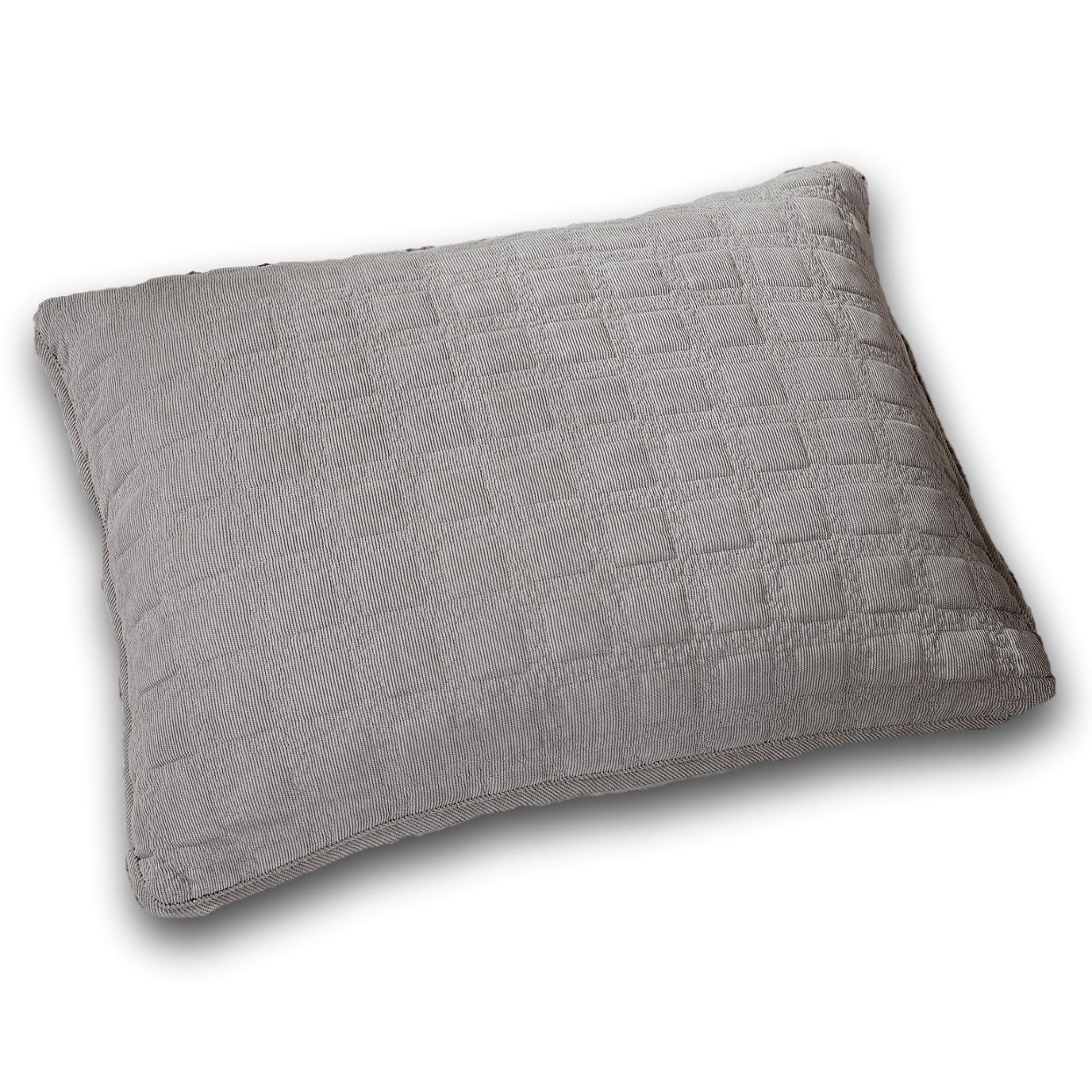 DaDa Bedding Corduroy Sherpa Backside Soft Grey Quilted Pillow Sham - 1-Piece (JHW858)-0