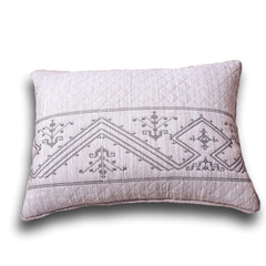 DaDa Bedding Whimsical Lavender Purple Grey Yarn Dyed Quilted King Pillow Sham, 20” x 36” (JHW866)-0