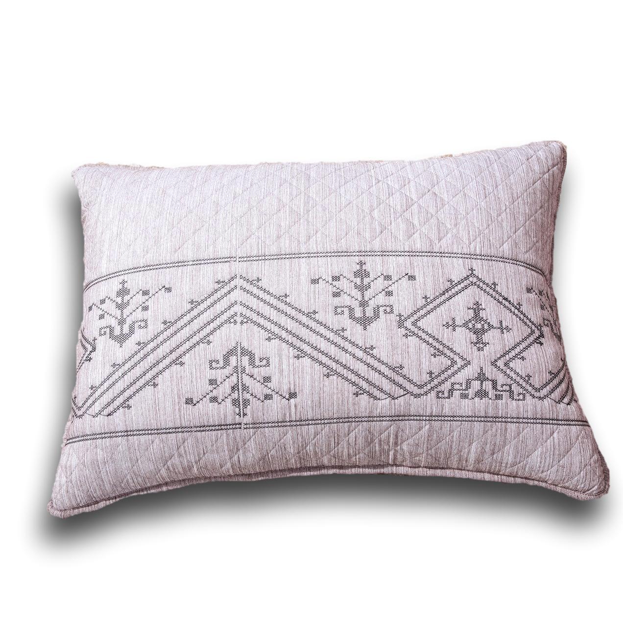 DaDa Bedding Whimsical Lavender Purple Grey Yarn Dyed Quilted King Pillow Sham, 20” x 36” (JHW866)-0