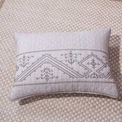 DaDa Bedding Whimsical Lavender Purple Grey Yarn Dyed Quilted King Pillow Sham, 20” x 36” (JHW866)-1