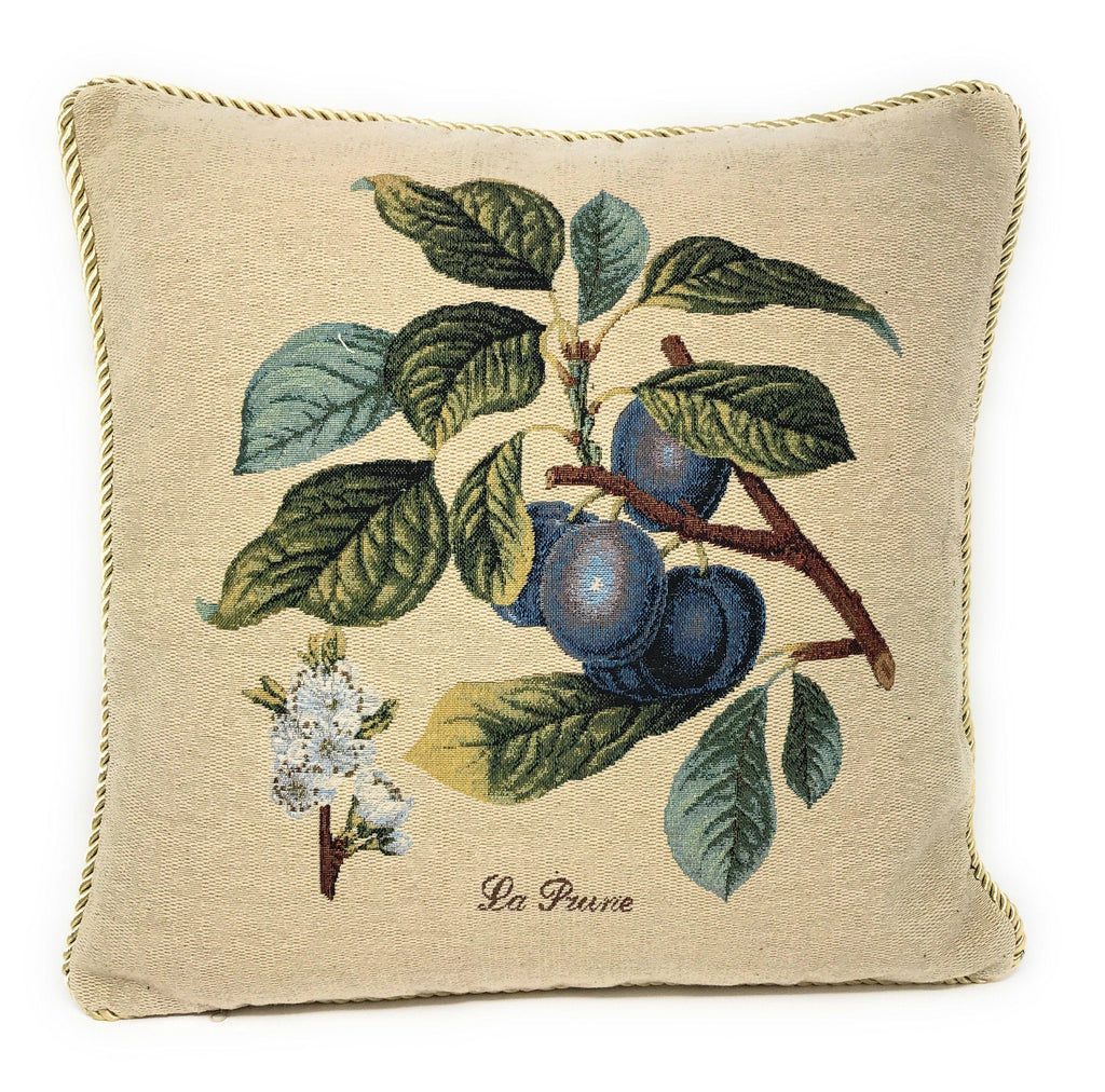 DaDa Bedding Set of 2-Pieces Sugar Plum Fruits Garden Tapestry Throw Pillow Covers w/ Inserts, 18" x 18"-1