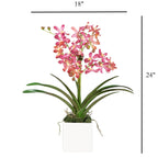 Pink Vanda Orchid Arrangement in Vase - 24"-2