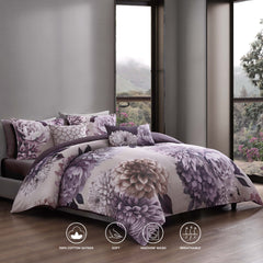 Bebejan Plum Petal 5 Piece Reversible Comforter Set