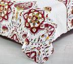 DaDa Bedding Casablanca Garden Mediterranean Floral Red & White Quilted Bedspread Set (HS-11130)-2