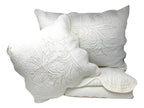 DaDa Bedding Elegant White Floral Beige Matelassé 100% Cotton Coverlet 5Pcs Bedspread Set - King Size (DXJ101796)-3