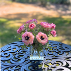 Real Touch Ranunculus Flower Arrangement in Vase - 8"-0