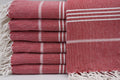 Red Monaco Turkish Towel – Lightweight Quick Dry Beach & Bath Towel, Luxury Turkish Cotton Spa Towel, Travel & Pool Towel-0