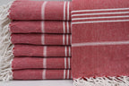 Red Monaco Turkish Towel – Lightweight Quick Dry Beach & Bath Towel, Luxury Turkish Cotton Spa Towel, Travel & Pool Towel-0
